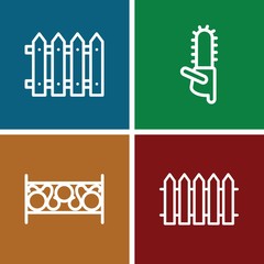 Set of 4 timber outline icons