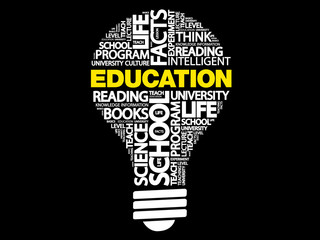 EDUCATION bulb word cloud, business concept