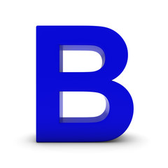 Blue Letter B Isolated on White with Shadows 3D Illustration © Fredex