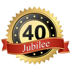 Jubilee button with banners - 40 years