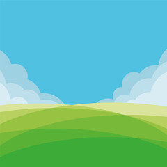 Abstract Summer landscape with clouds background
