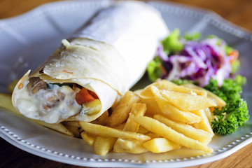 Burrito with grilled chicken