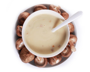 mushroom and soup shot