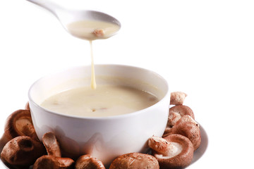 mushroom and soup shot