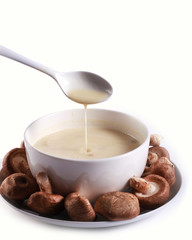 mushroom and soup shot