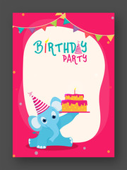 Birthday Invitation or Greeting Card.