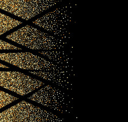 Black abstract background.Golden Shine. Texture