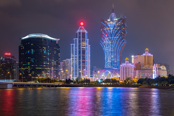 Fototapeta na wymiar Macau cityscape Night