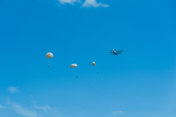 skydiving with biplane aircraft flying club instructor