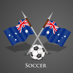 Illustration of Australia flag participating in soccer tournament
