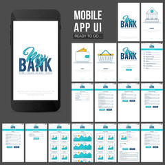 Fototapeta na wymiar Online Banking Mobile Apps UI design.