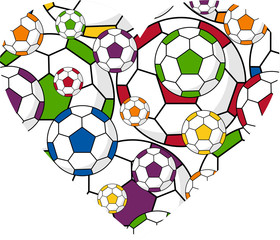 Valentine Soccer Football Heart - 137437492