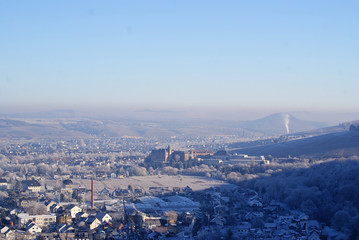 Walporzheim/Ahrweiler von oben - Winter