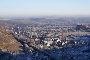 Walporzheim/Ahrweiler von oben - Winter