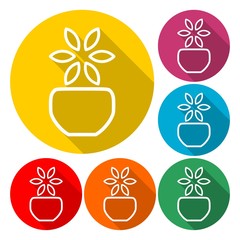 Vase with flower icon - Illustration