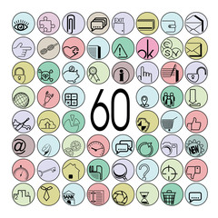 
sixty icons at the site on a white background