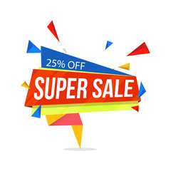 Super Sale Paper Tag or Banner.