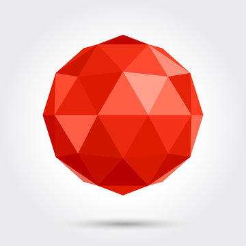 Low poly abstract sphere. Vector