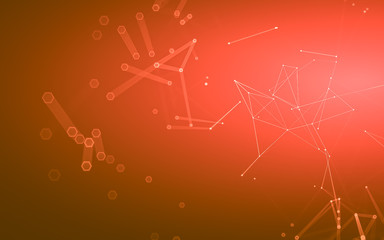 Fototapeta premium Abstract polygonal space low poly dark background, 3d rendering