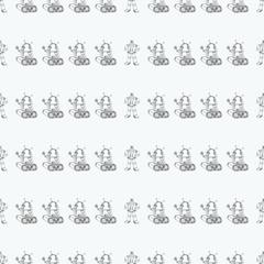 Robot doodles pattern.