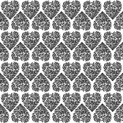 Monochrome Vector seamless pattern of beautiful hearts. The best for Valentine's Day, Wedding and Birthday design.