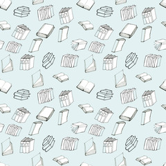 Seamless pattern with books