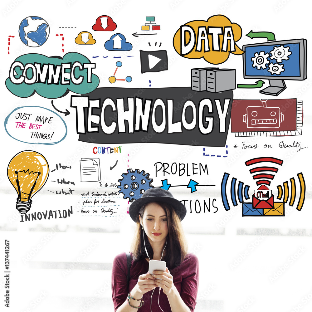 Poster technology data digital internet innovation tech concept