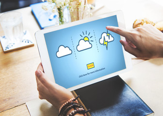 Weather Report Forecast Cloudy Clear Blustery Concept