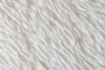 白いファー素材のクローズアップ