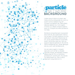 Blue network with particles design backdrop