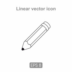 Icon simple pencil with eraser