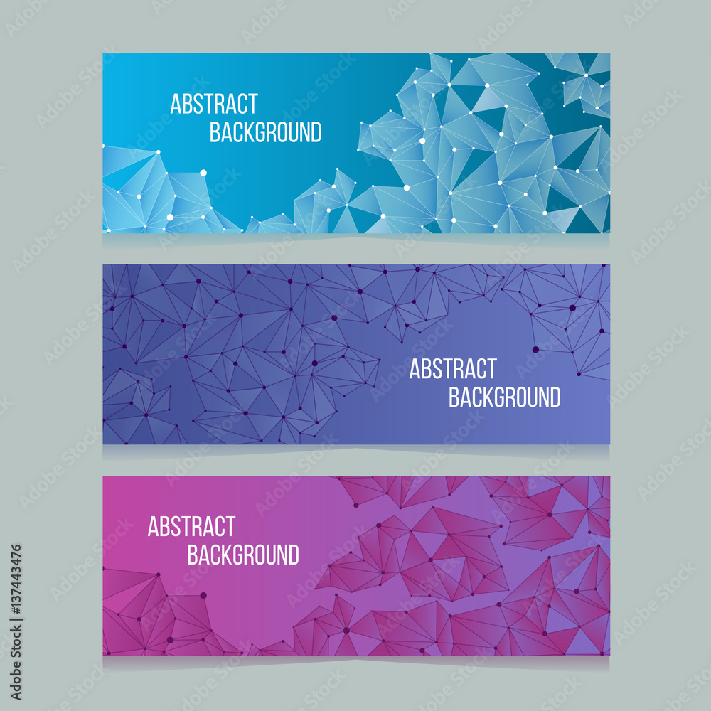 Poster abstract network digital cells banners. vector banner backgrounds with connectivity patterns