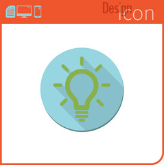Vector icon on white background. Designer trend. Idea icon light bulb.