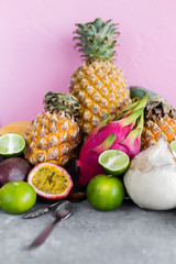 Delicious Fruit from Thailand on a pink background