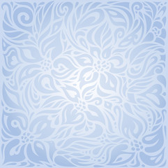 Fototapeta na wymiar Blue floral vector invitation decorative background design