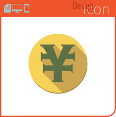 Obraz premium Vector icon on white background. Designer trend. Yuan Icon currency, money. Currency exchange. For use on the Web site or application.