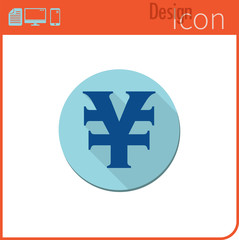 Obraz premium Vector icon on white background. Designer trend. Yuan Icon currency, money. Currency exchange. For use on the Web site or application.