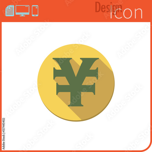 "Vector icon on white background. Designer trend. Yuan ...
