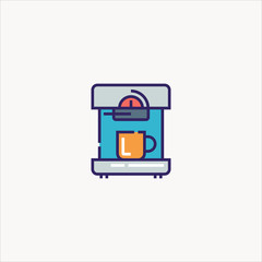 coffee maker icon flat design