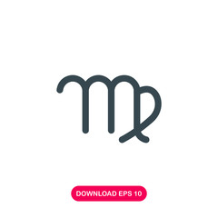 Zodiac virgo symbol icon vector