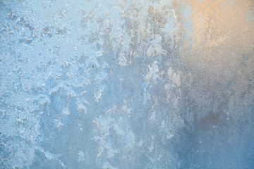 beautiful winter texture patterns of frost on window