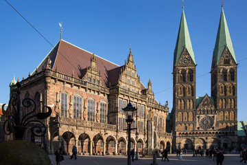 Fototapeta premium Bremen Rathaus und Dom