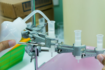 Desalting column tests in lab.