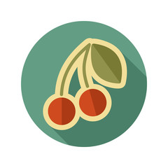 Cherry flat icon. Fruit