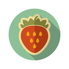 Strawberry flat icon. Fruit