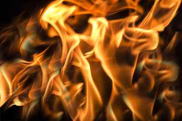 flames on a black background