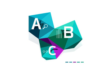 Abstract triangle low poly infographic template