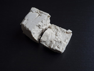 Yeast isolated on black background