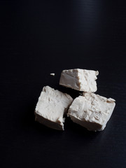 Yeast isolated on black background