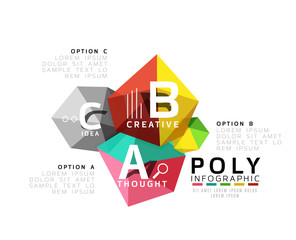 Abstract low poly infographics template